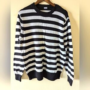 Women's black and white striped Halloween costume spirit cotton blend size large